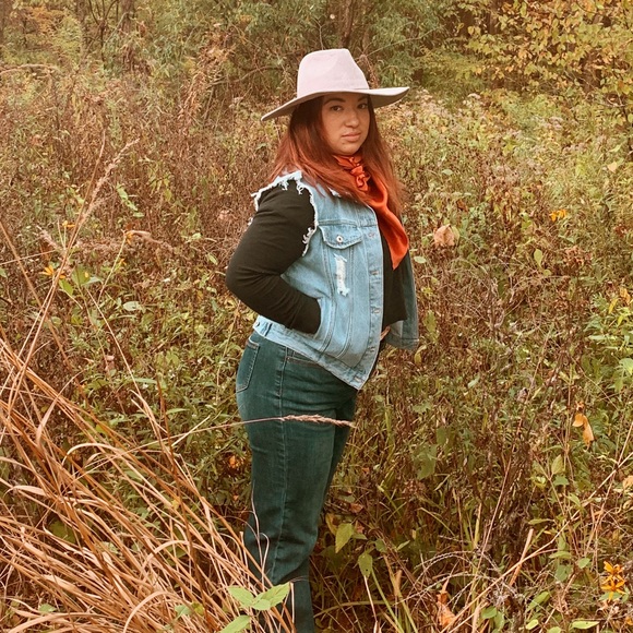 Love Tree distressed denim vest, S - Picture 1 of 3
